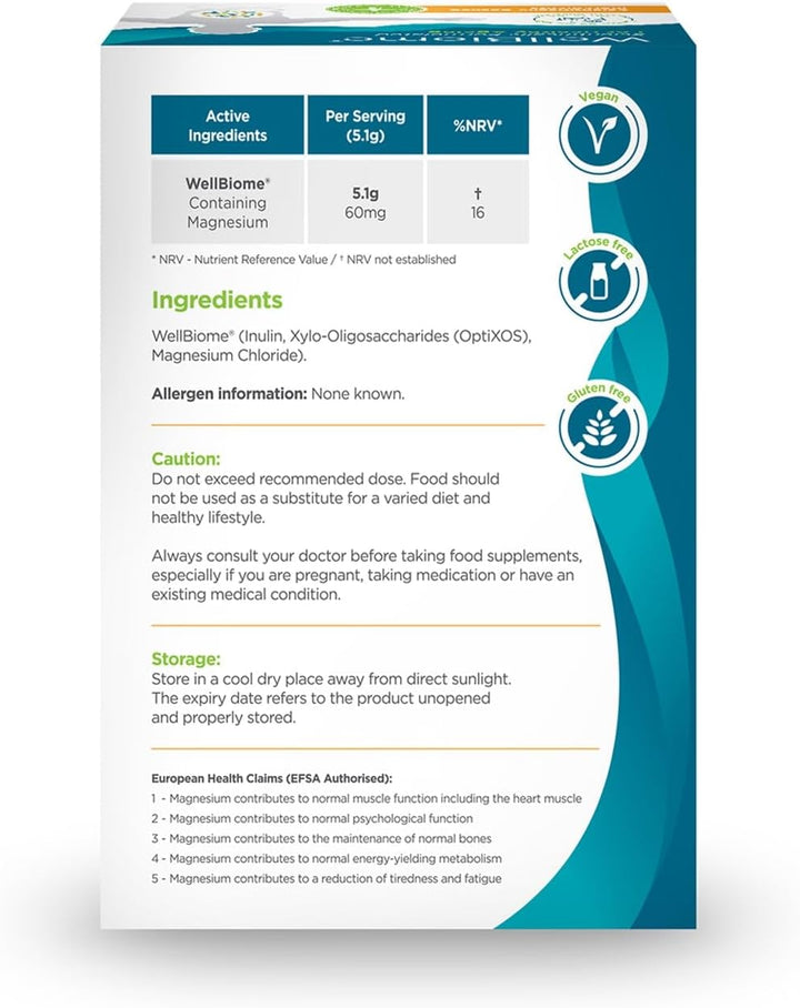 Prebiotic Fibre Complex for Gut Health by  – Probiotic Support, Digestive Wellness, Immune System Support – Magnesium for Anxiety, Mood & Energy – 30 Servings