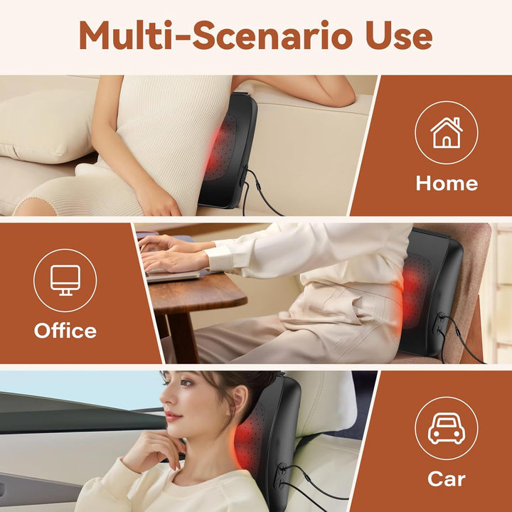 Back Massager,  Neck and Back Massager with Heat, Deep Tissue 3D Kneading Shiatsu Massage Pillow for Body, Shoulder, Foot and Leg, Gift for Women and Men - Remote Control
