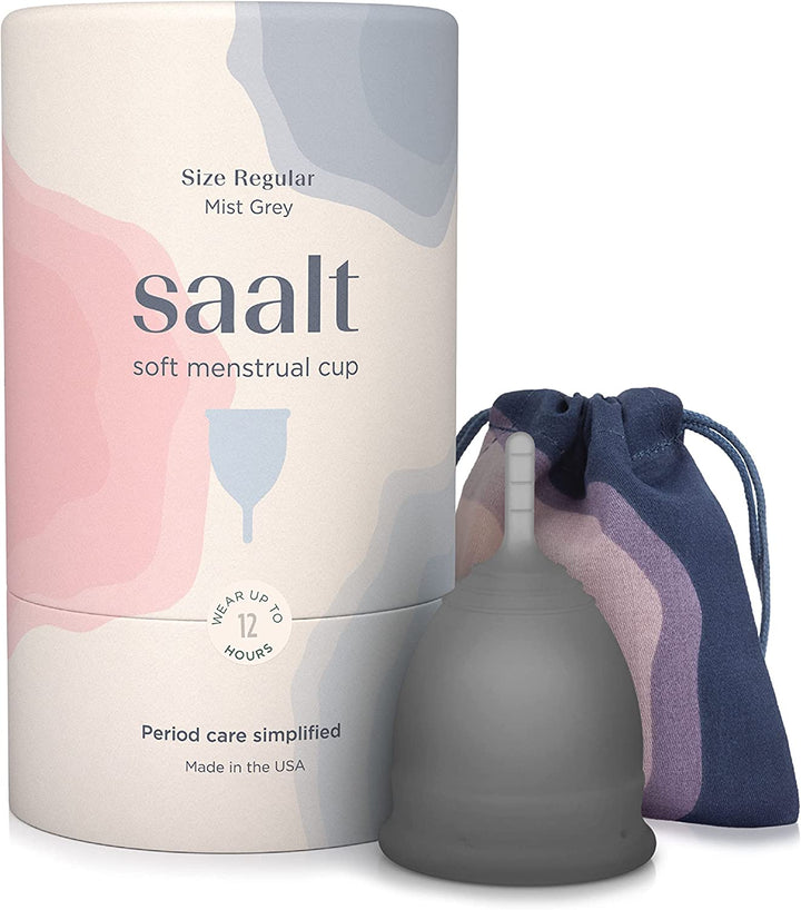 Soft Menstrual Cup - Super Soft and Flexible - Best Sensitive Cup - Wear for 12 Hours - Made in USA (Desert Blush, Regular)