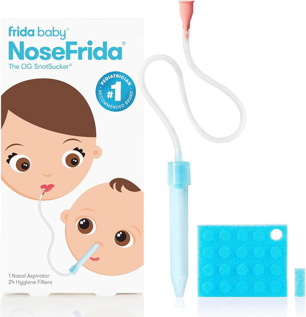 Nosefrida Nasal Aspirator, Snot Sucker Suitable for Newborns and Babies, Baby Nose Sucker with 24 Extra Hygiene Filters