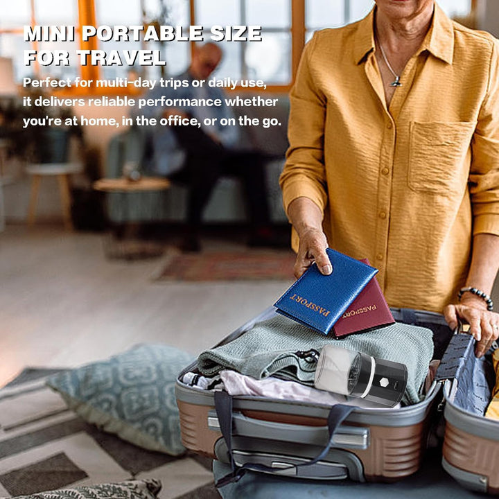 Cordless Small Electric Pill Crusher, Pill Crusher Fine Powder with Stainless Steel Grinding Head, Grind and Pulverize Multiple Pills Extremely Fine, Suitable for Travel, Home, Workplace (Black)