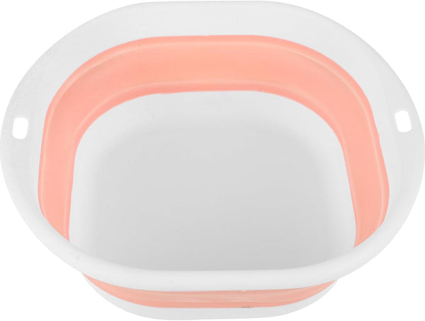 Portable Foldable Face Washing Basin for Travel and Home Small Pink White Washbasin Space-Saving Collapsible Bathroom Tub with Sturdy Material Multi-Functional and Easy to Hang For