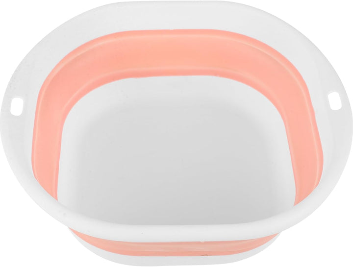 Portable Foldable Face Washing Basin for Travel and Home Small Pink White Washbasin Space-Saving Collapsible Bathroom Tub with Sturdy Material Multi-Functional and Easy to Hang For