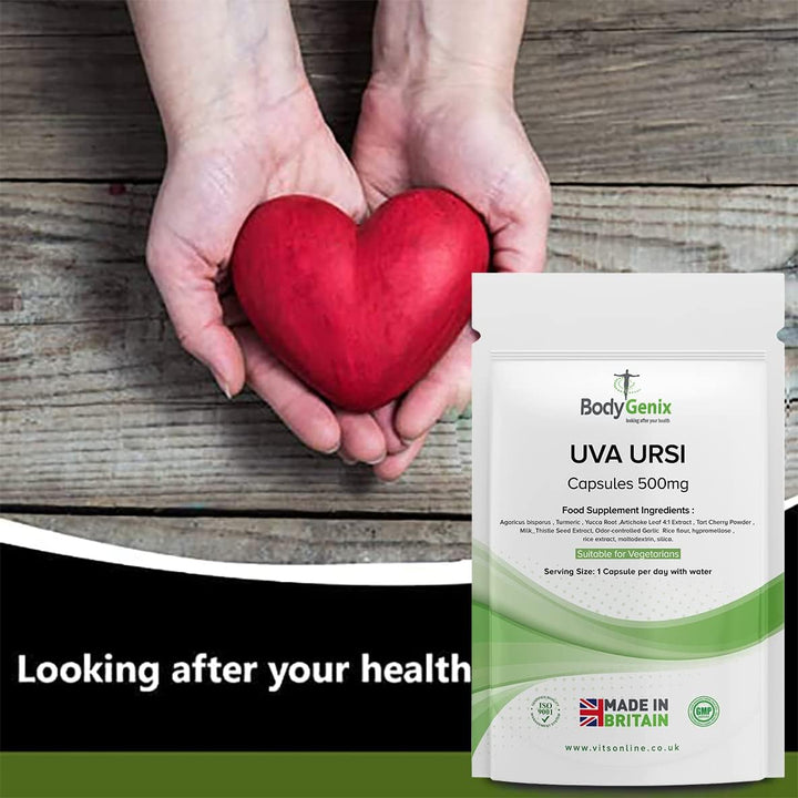 UVA URSI 500Mg 60 Caps BLADDER, CYSTITIS, URINARY INFECTIONS Vegetarian