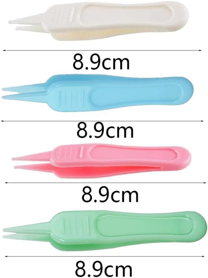 Baby Ear & Nose Cleaning Clip, 4 Pcs Plastic Round-Head Nasal Tweezers