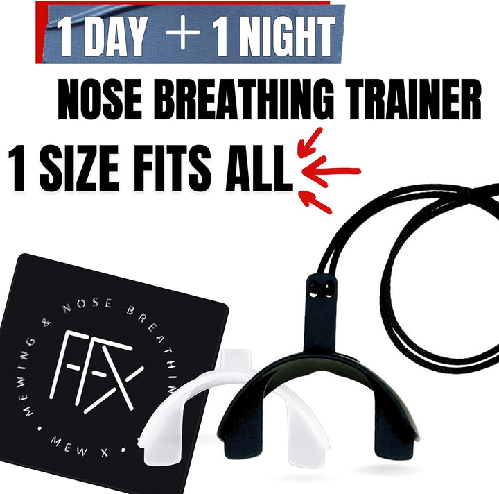 Better than Mouth Tape for Sleeping MEW X AIR the 24 Hour Nose Breathing Trainer/Put Face Tape, Sleep Tape & Nasal Strips in the Bin [2 Pack] Mewing & Reusable Awesomeness