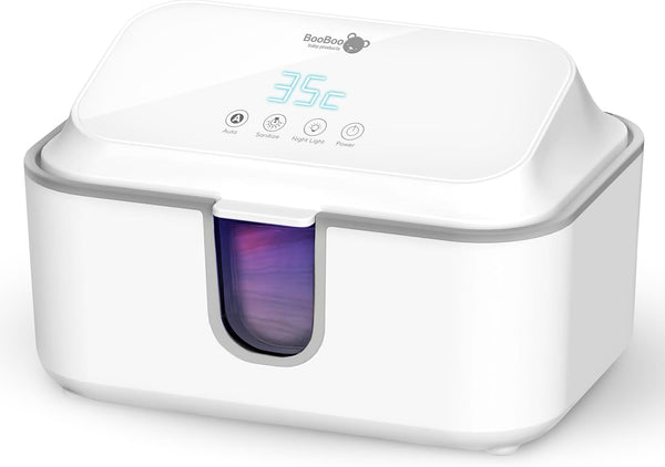 Booboo ® Baby Wipe Warmer with UV Sanitiser | Wipe Warmer for Babies Including Night Light | Large Capacity Wet Wipe Dispenser | X3 Precise Temperature Modes with Fast Heating