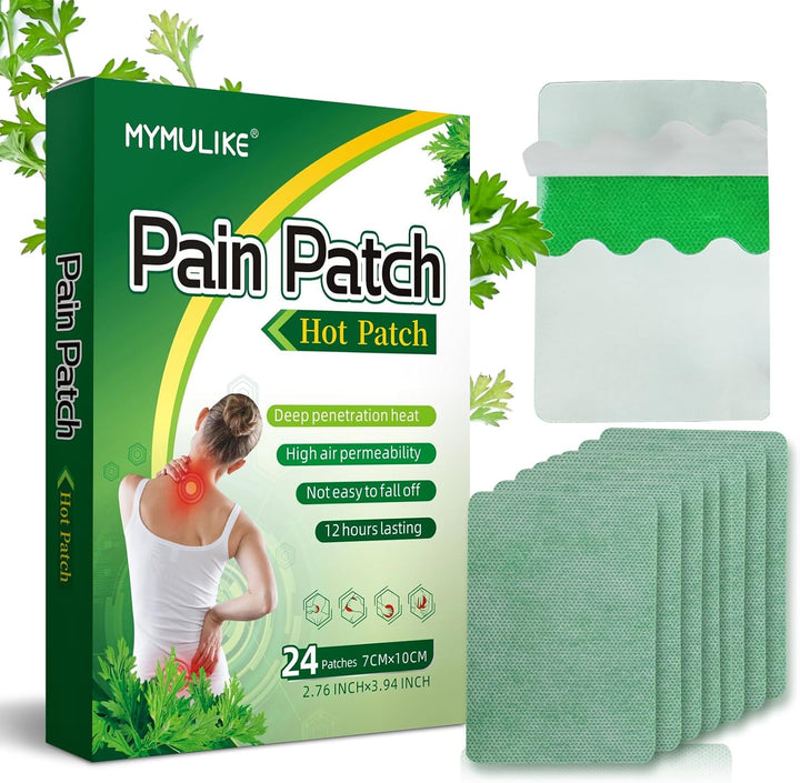 24Pcs Pain Relief Patches  Heat Patches for Pain Relief Fast-Acting Patches Long Lasting Relief of Pains for Back, Neck, Shoulder Knee Pain Relief Patch