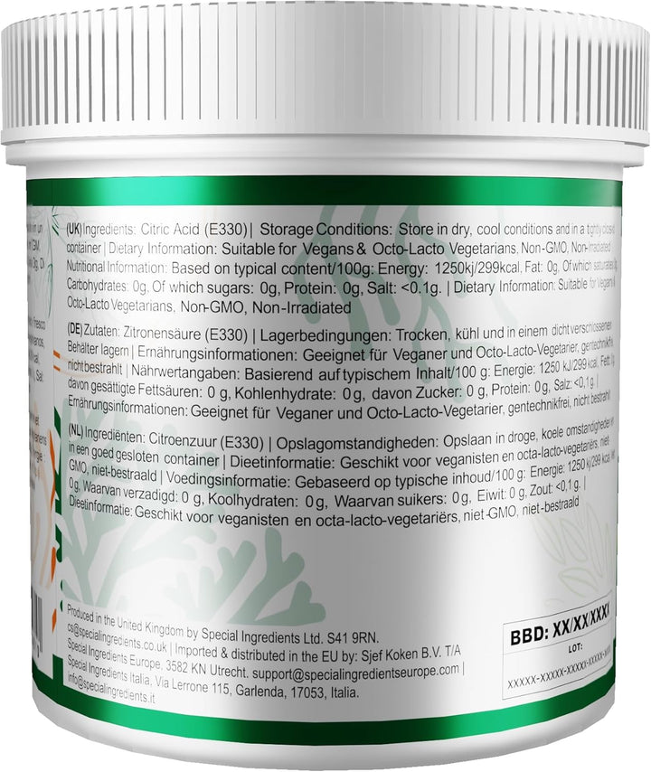 Citric Acid Powder 5Kg Premium Quality - Vegan, Non-Gmo, Non-Irradiated - Recyclable Container