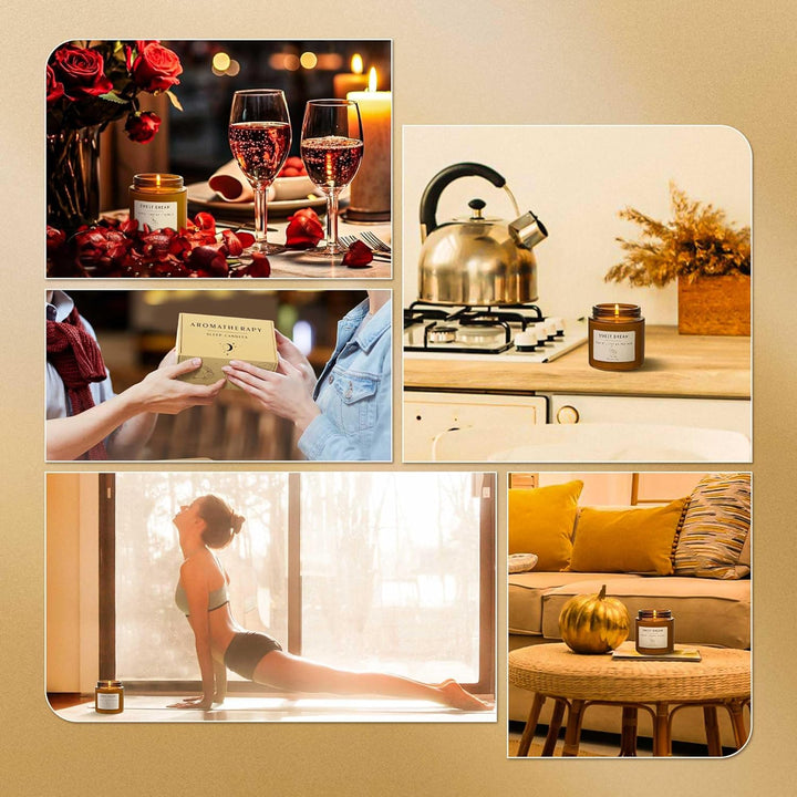 Sleep Candles Gifts for Women, Lavender Scented Candles Gift Set for Anxiety, Lavender Promotes Sleep, Chamomile Relieves Stress, Relaxation Gifts for Women