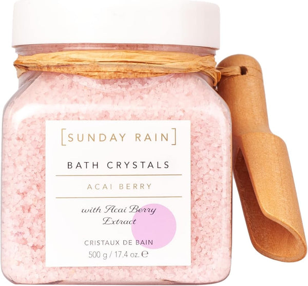 Luxury Nourishing Bath Crystals, Vegan & Cruelty-Free with Vitamin Rich Acai Berry Extract & Natural Sea Salts, 500G