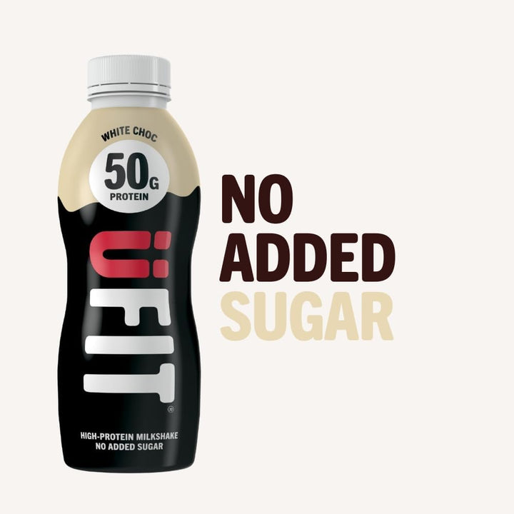 High 50G Protein Shake - White Chocolate Flavour - No Added Sugar - Low in Fat - Ready to Drink - Pack of 8 X 500Ml (Packaging May Vary)