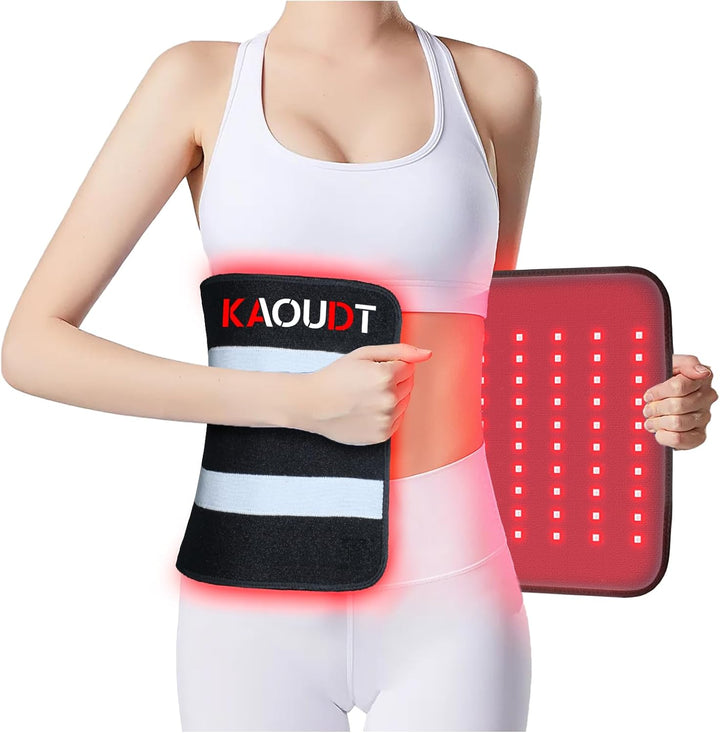 2025 New Portable Red Light Therapy Belt for Body Pain Relief, 24" X 12" Medical-Grade TPU, Dual Wavelength near Infrared Red Light Pad for Face and Body (Black)