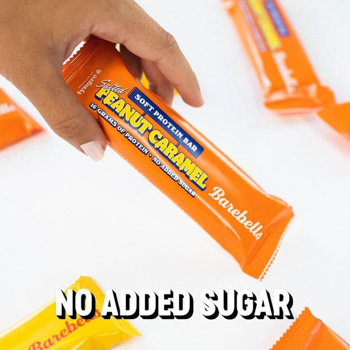 Soft Protein Bars | 16G Protein Healthy Snacks, Protein Snacks for Breakfast, Sugar Free Chocolate, Low Carb – 12 X 55G (Peanut Caramel)