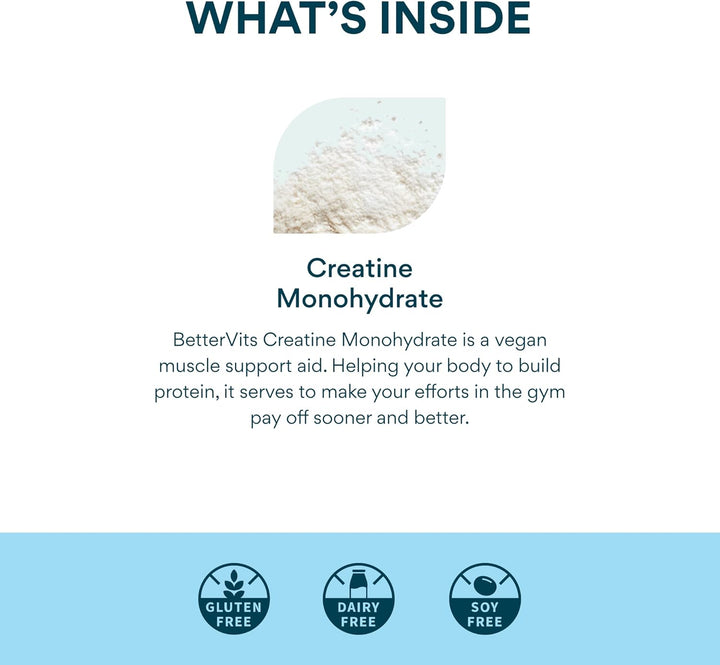 Creatine Monohydrate Powder | Ideal for Muscle Growth & Recovery - Unflavoured Creatine 5G | 100% Pure Micronised Creatine Powder | Supports Strength Performance | 60 Servings