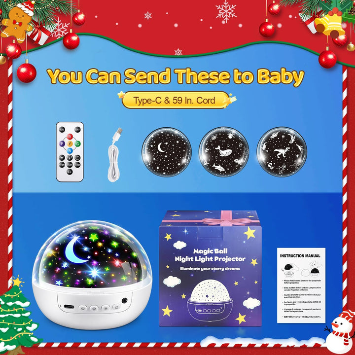 COONIGHT Sensory Toys for Babies, 93 Lighting Mode+Dimmable+Timer+Remote Sensory Lights Star Projector, 360° Rotate Kids Night Light Projector,Baby Boy Gifts Baby Girl Gifts Newborn Toy