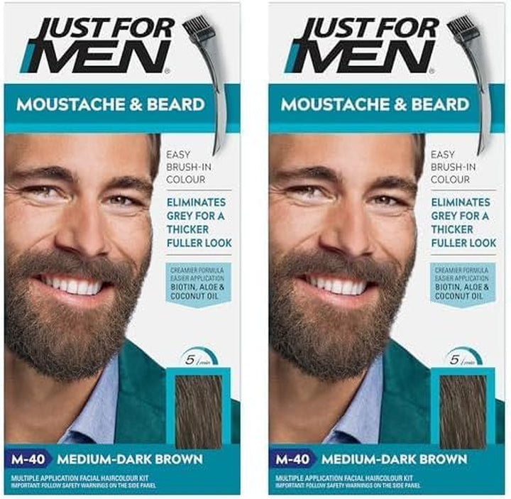 Moustache & Beard Medium Brown Dye, Eliminates Grey for a Thicker & Fuller Look � M35
