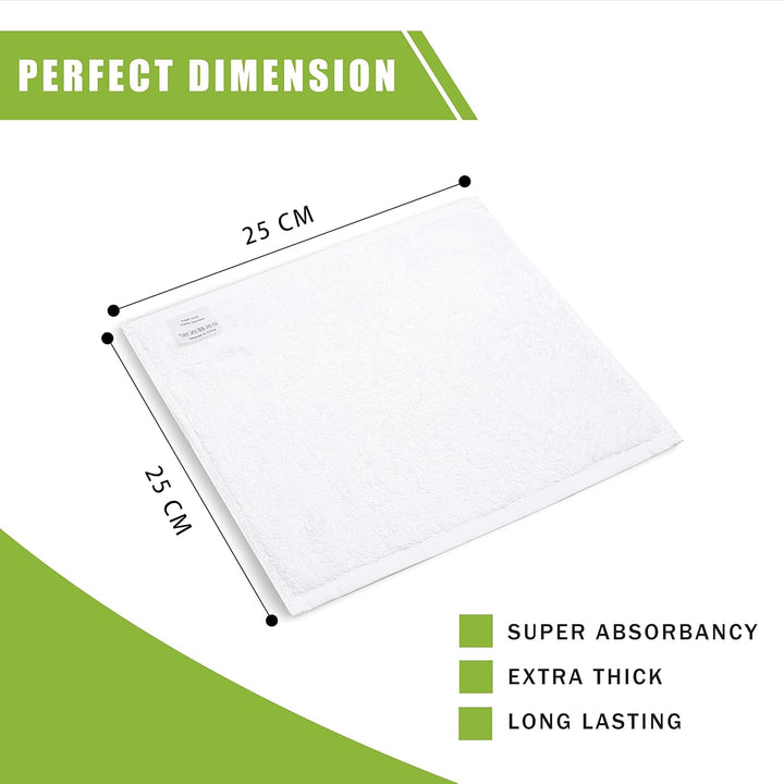 Jojo Jr. Flannel Face Cloth(Pack of 6) Reusable Face Towels(25 * 25 Cm) Face Flannels,Face Cloths for Washing Face Baby Wash Cloth Body & Face Towel, White Flannels Face Cloth (Grey, Regular)