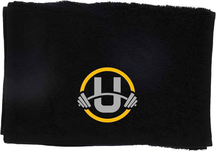 Gym Towel with Monogrammed Embroidery Initial Gift for Men & Women, Training Accessory Gift, Gym Towel Present for Weight Lifting Birthday, Retirement, Christmas - Black, J