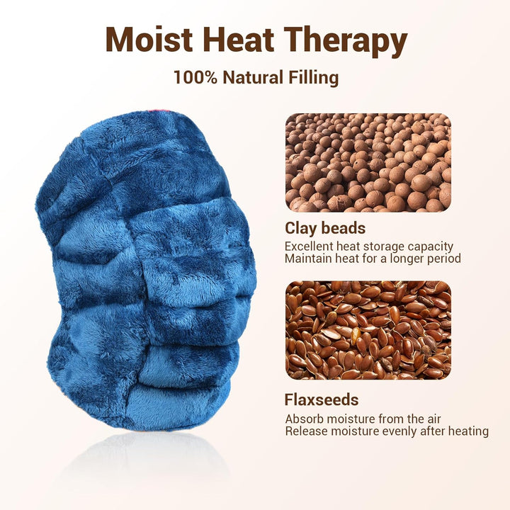 Microwave Heat Pad for Knee Pain, Microwavable Heated Knee Wrap for Muscle Relief, Microwave Wheat Bags with Moist Heat Therapy for Injuries, Knee Warmer for Joint Discomfort & Stiff, 1 Pack