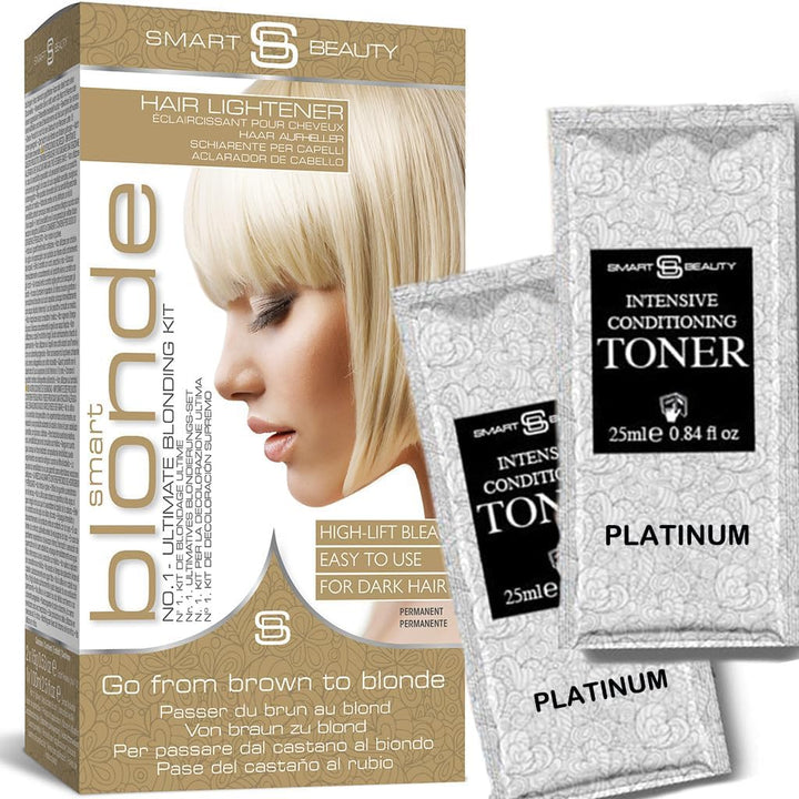 No.1 Bleach Kit for Dark Hair, Smart Blonde Hair Bleach, Hair Lightener for Dark Hair, Perfect for Hair Highlighting, Ideal Preparation for Vibrant Pastel Hair Colour, Vegan, Cruelty Free