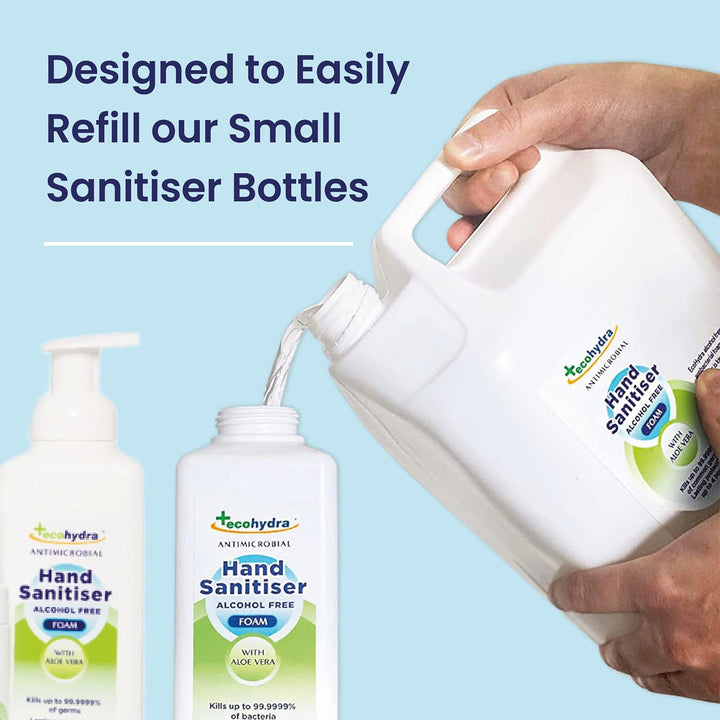Hand Sanitiser Foam with Pump -NHS Approved Hospital Grade Sanitiser (Alcohol Free/Kills up to 99.9999% of Bacteria and Viruses) Kind on Skin and Safe for Children, Unscented, 500 Millilitre