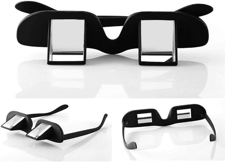 Lazy Glasses 90° Laying down Prism Glasses Horizontal Bed Reading Glasses High Definition for Reading Watching TV Phones -Small