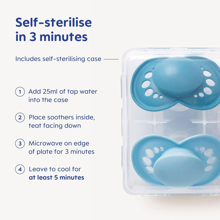 Latex Original Night Soothers | 0-6 Months | Glow in the Dark Dummies | Comes in Dummy Steriliser Case | Baby Accessories for Newborn | Green/Cream (Various Designs)