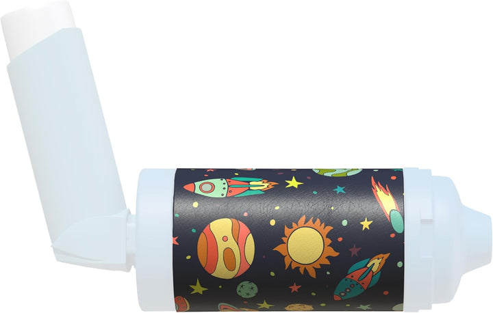 Spacer Cover in over 30 Designs – Vegan Leather Spacer Case for Kids and Adults – Handmade in England (Aint Easy Being Wheezy, Aerochamber plus Flow-Vu)