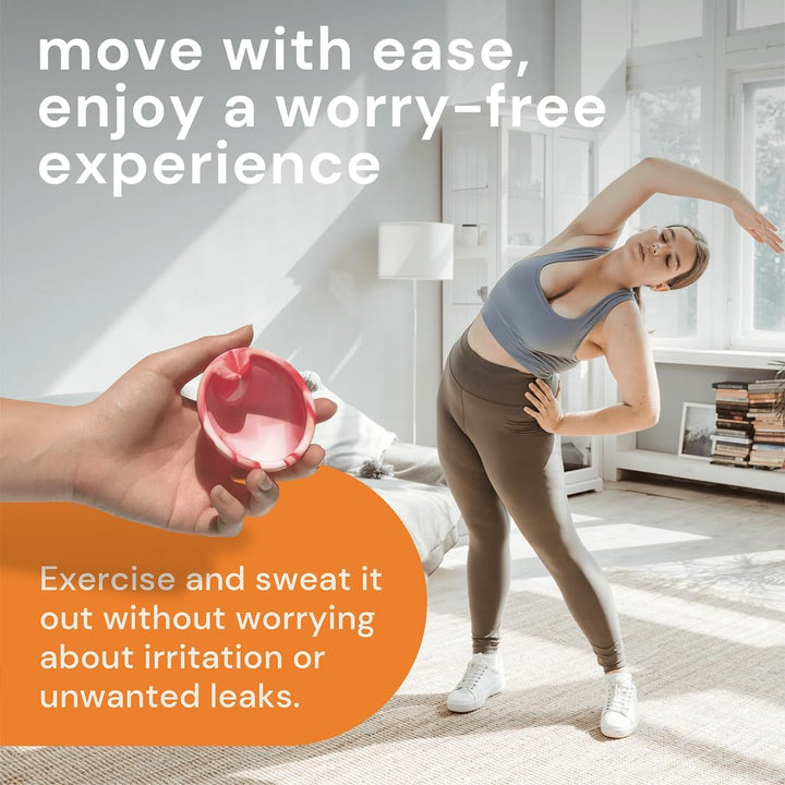 Reusable Menstrual Disc, Wear up to 12-Hours, Sustainable Period Disc Alternative to Menstrual Cups, Tampons and Pads for Light or Heavy Flows, Leak Proof - Small & Large Sizes