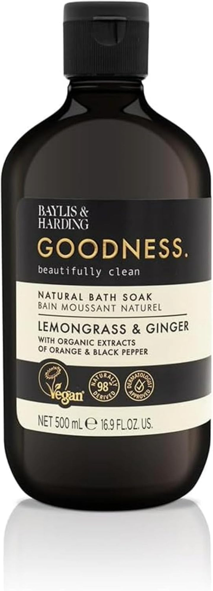 Goodness Lemongrass & Ginger Bath Soak, 500 Ml (Pack of 3) - Vegan Friendly