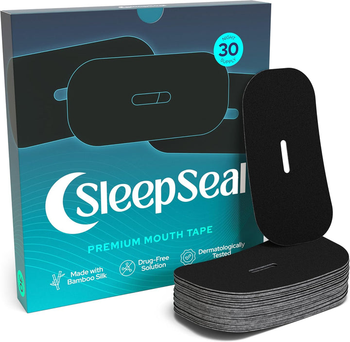 Sleepseal Mouth Tape for Sleeping - Made from Sustainable Bamboo Silk, Hypoallergenic & Dermatologically Tested Sleep Tape – Snoring Aid Solution, Improves Nasal Breathing – 30 Night Supply