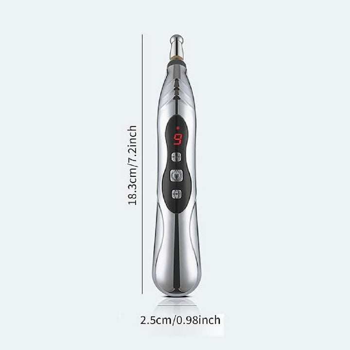 Calmera Acupuncture Healing Pen, Rechargeable Acupuncture Pen, Acupuncture Energy Pen, Pulse Relief Massage Pen with 5 Massage Heads, 9 Power Levels, Electric Meridians Acupuncture Machine