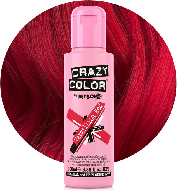 Vibrant Vermillion Red Semi-Permanent Hair Dye. Highly Pigmented Scarlet Red Conditioning & Oil Nourishing Vegan Formula | No Bleach or Ammonia | 100Ml