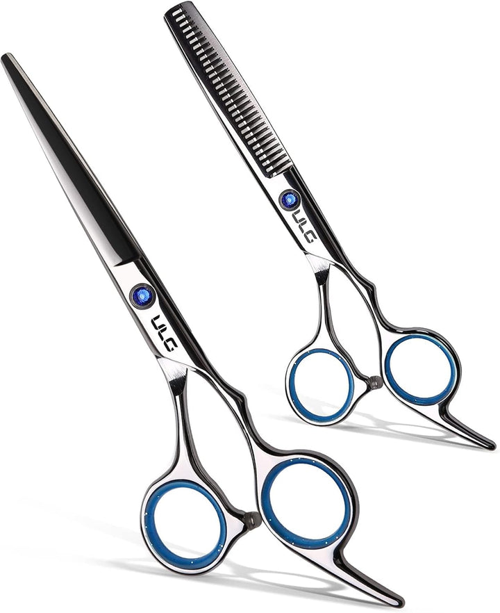 Hair Cutting Scissors Shears, Professional Barber  6.5 Inch Hairdressing Scissor Salon Razor Edge Hair Cutting Shear Japanese Stainless Steel with Detachable Finger Inserts