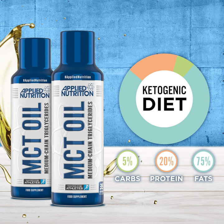 MCT Oil, for Paleo, Keto & Low Carb Diets, Energy Source No Carbs, Supports Fasting, Vegan Friendly from Sustainable Sources, Boosts Ketones, Ideal for Bulletproof Coffee, 490 Ml