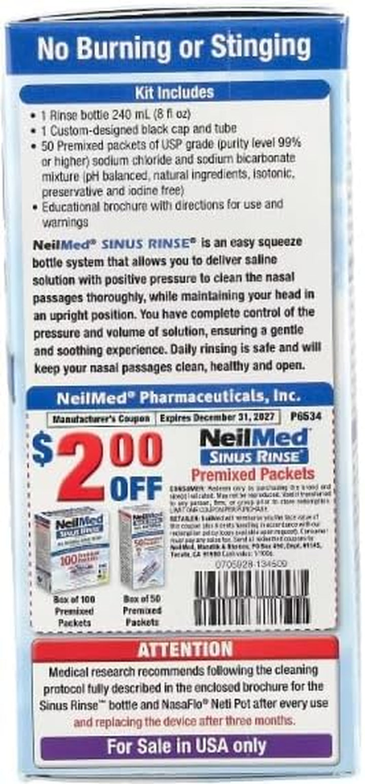 Sinus Rinse Original Kit, Squeeze Bottle + 60 Sachets