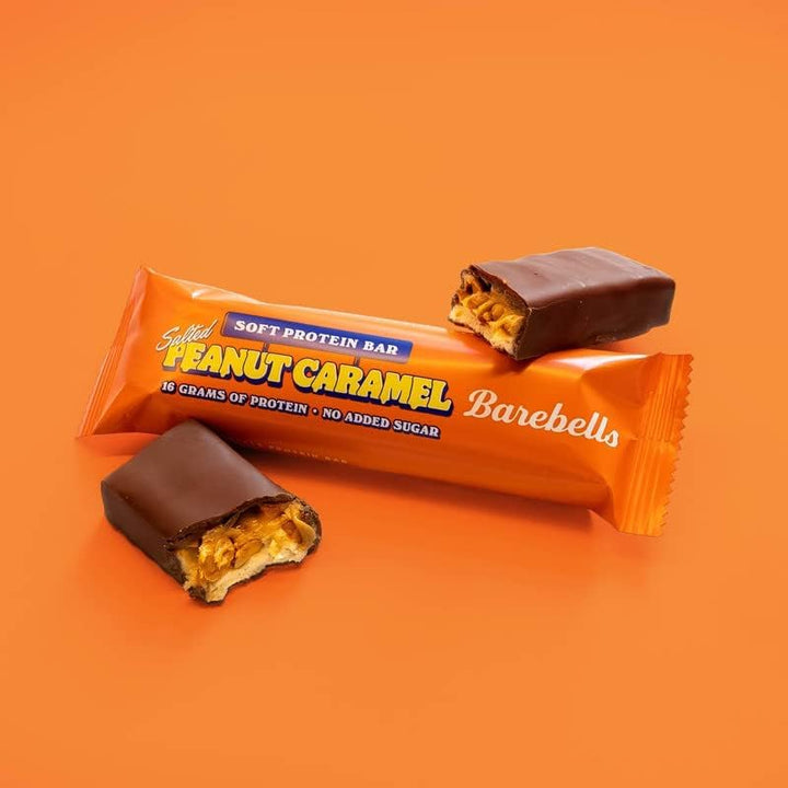 Soft Protein Bars | 16G Protein Healthy Snacks, Protein Snacks for Breakfast, Sugar Free Chocolate, Low Carb – 12 X 55G (Peanut Caramel)