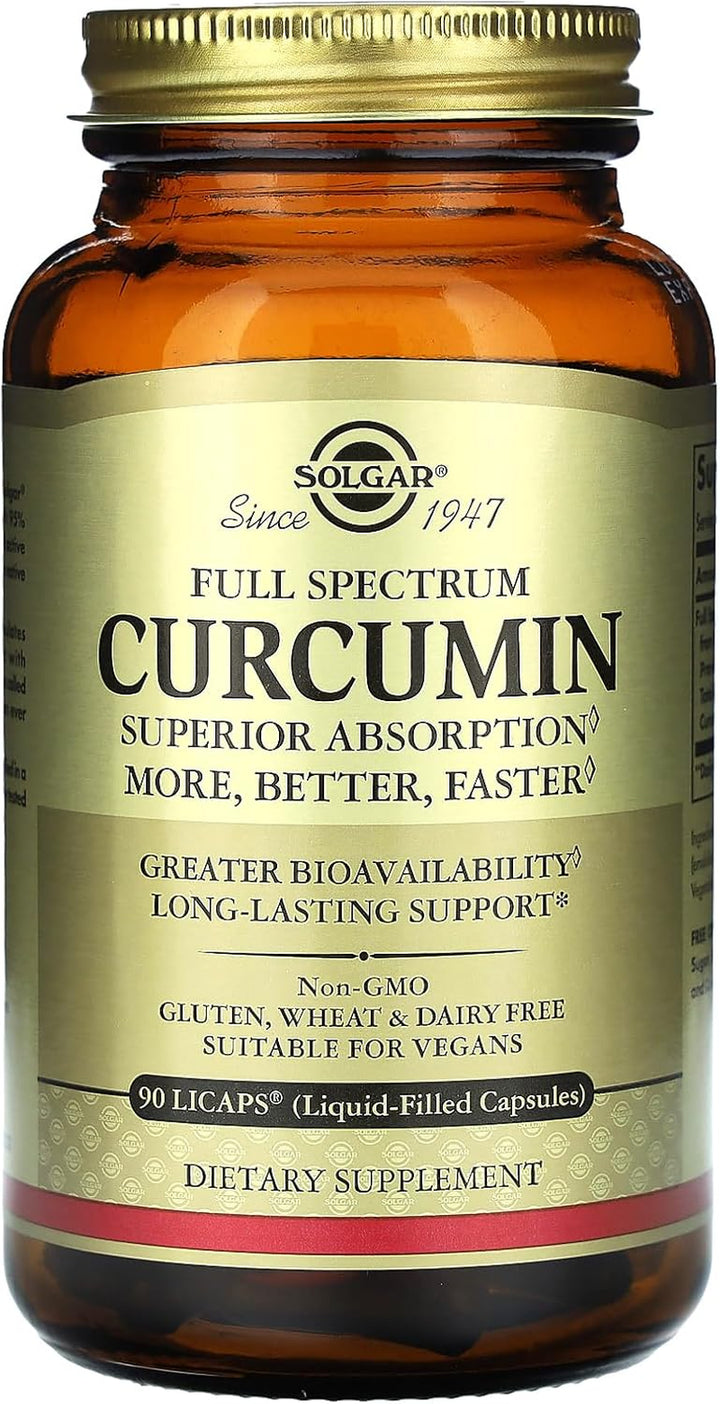Full Spectrum Curcumin Softgels - Pack of 90 - Potent Antioxidant - Faster Absorption - Free from Sugar, Salt, Starch, Gold