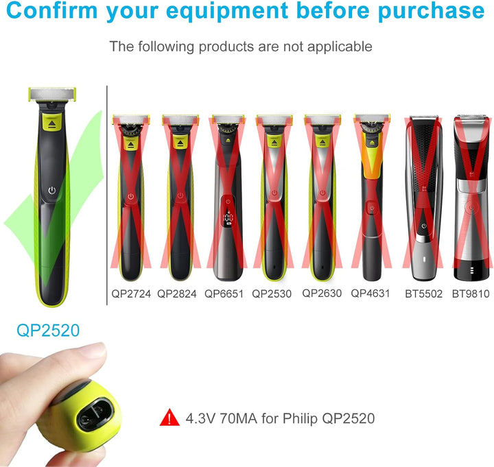 4.3V A00390 Charger Cable Compatible with Philips One Blade QP2520, QP2620, MG3720, MG3730, MG5730, BT3206, MG3710, MG5720, BT3208 Shaver Charging Cable, 5Ft USB Razor Power Cord