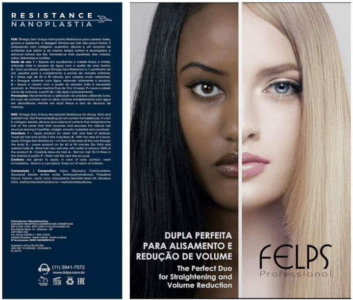 Felps Omega Zero Unique Nanoplastia Resistance & Sensitive Smoothing Duo Kit (2 X 1000 Ml)