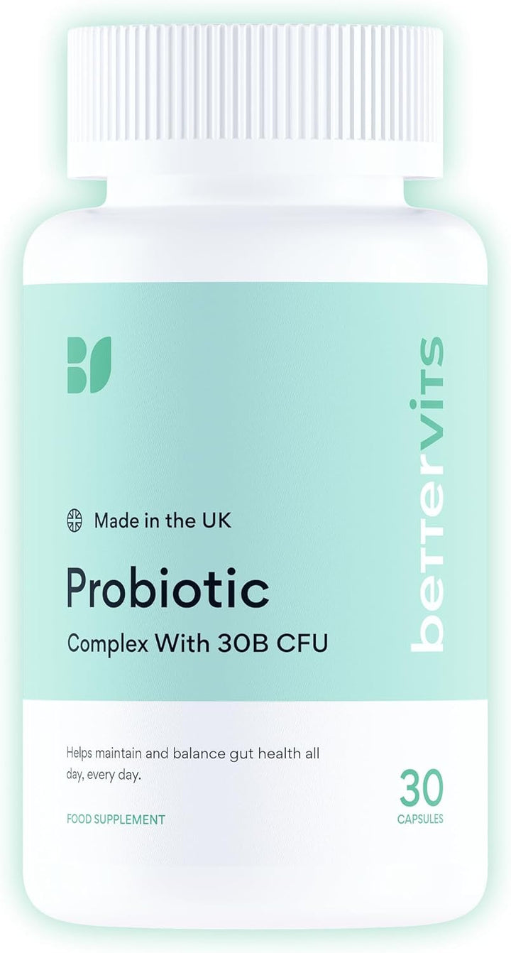 Probiotics for Gut Health | 30 Billion CFU for Adults | Bloating Relief & Complete Gut Repair | with Acidophilus, Prebiotic Inulin, Vitamin B12 & Lactobacillus | 30 Capsules