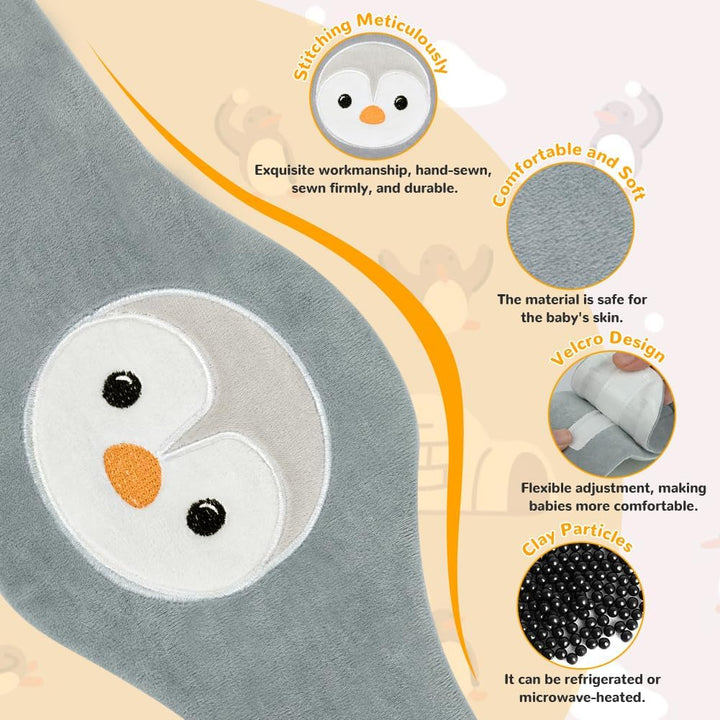 Colic Relief for Babies Belt, Clay Particles Heated Tummy Wrap, Reusable Thermal Belt for Upset Stomach in 0-3 Years Babies and Toddlers