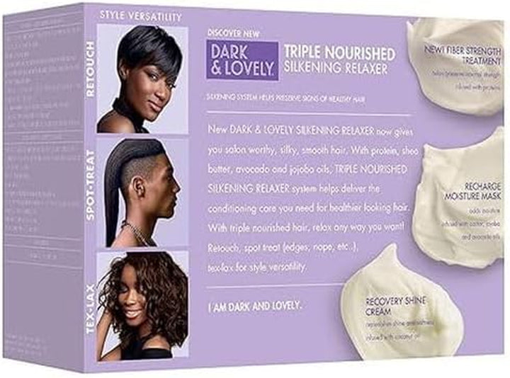 DARK and LOVELY MOISTURE plus NO LYE RELAXER SUPER for COARSE HAIR 1 APPLICATION