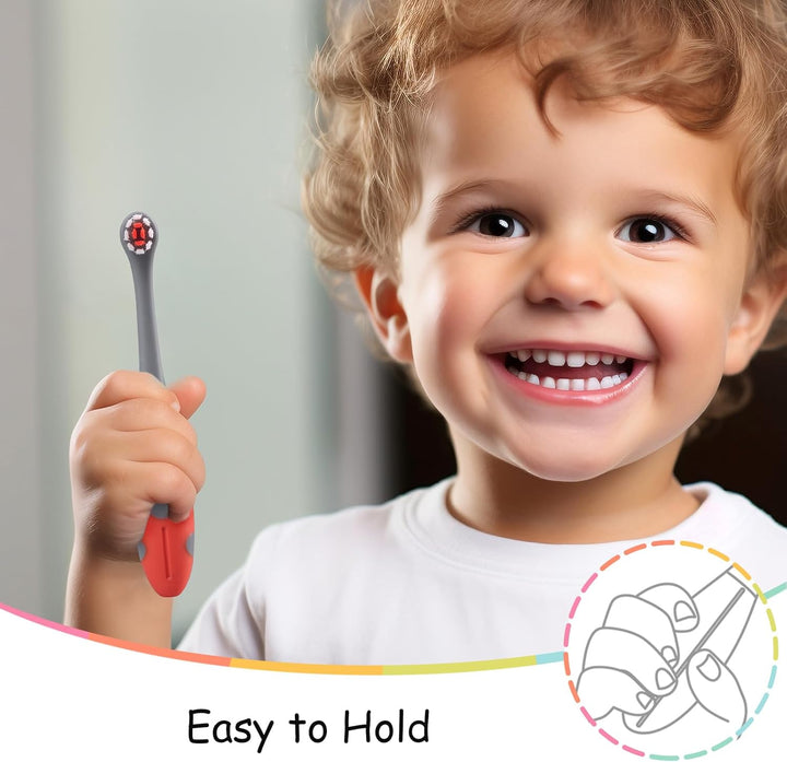 Ladybug Toddler Toothbrush for 2 Years+, Soft Red Dot Bristle Kids Toothbrush Age 2-4, Easy to Use, Oral Hygiene Care for Infant Teeth and Gums, Safe and Sturdy, 1Pc