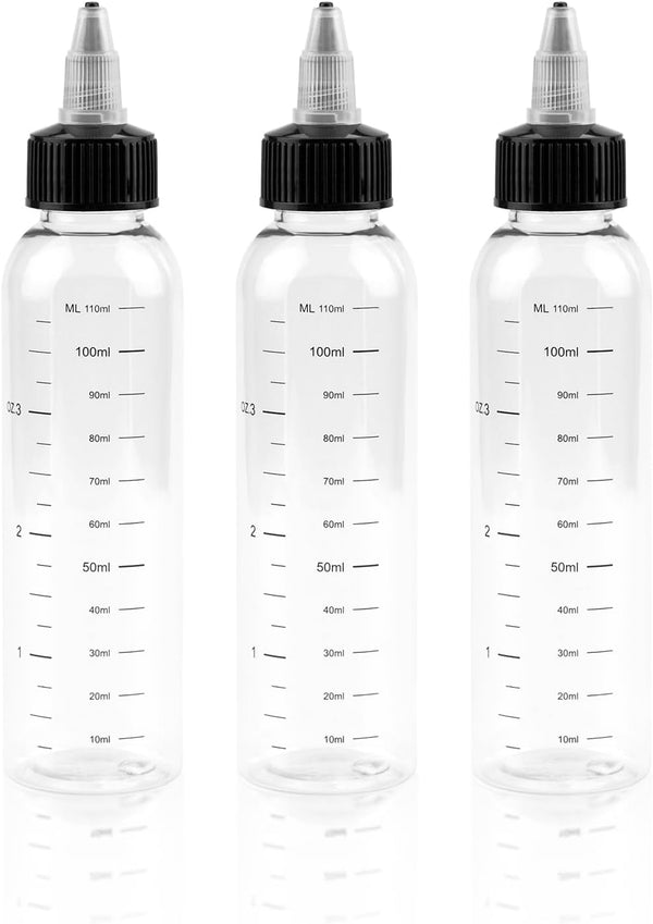 3PCS Hair Oil Applicator Bottle 120Ml Squeeze Oil Applicator Bottle for Hair Oil Bottle Applicator with Caps for Salon Hair Care Coloring Paint Art Glue