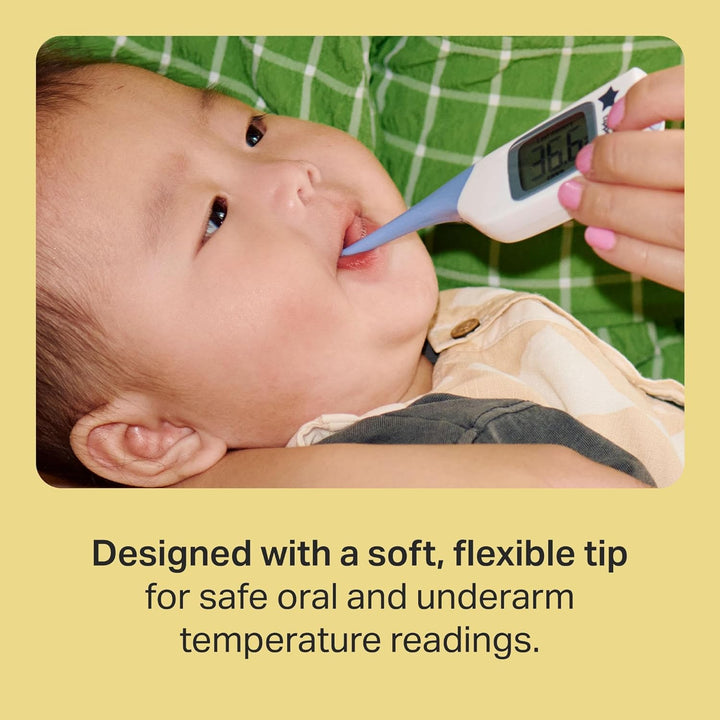 Flexipen Thermometer, Suitable for 0M+, for Underarm or under Tongue, Fast and Accurate 8 Second Readings, Flexible Tip and Memory Function