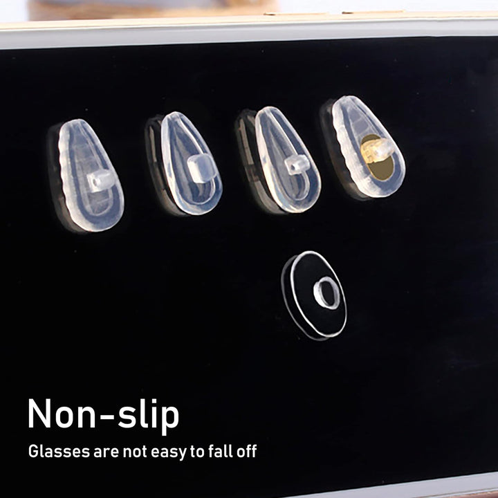 30 Pairs Eyeglass Repair Kit,Soft Silicone Glasses Nose Pads Screw-In Glasses Nose Pads with Screws Screwdriver Tweezers Cleaning Cloth