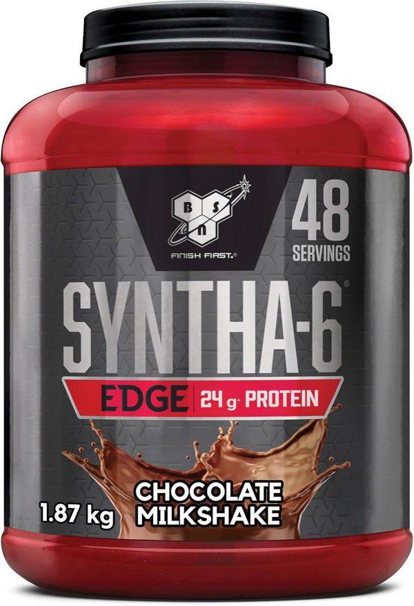 Nutrition Protein Powder Syntha 6 Edge Low Carb and Sugar Whey Protein Shake with Whey Protein Isolate and Bcaas, Muscle Gain Powder, Chocolate Milkshake Flavour, 48 Servings, 1.87 Kg