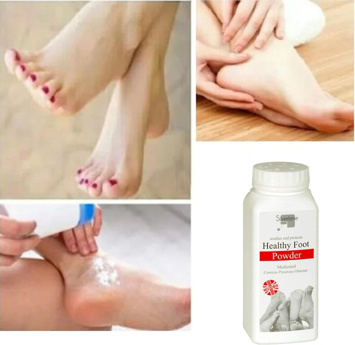 Athletes Healthy Foot Powder Medicated Treats and Prevents Anti-Fungal 75G, Prone to Excessive Sweating and Odour, Daily Foot Care Regime, Talcum Powder, Controls Sweat (1Pcs)